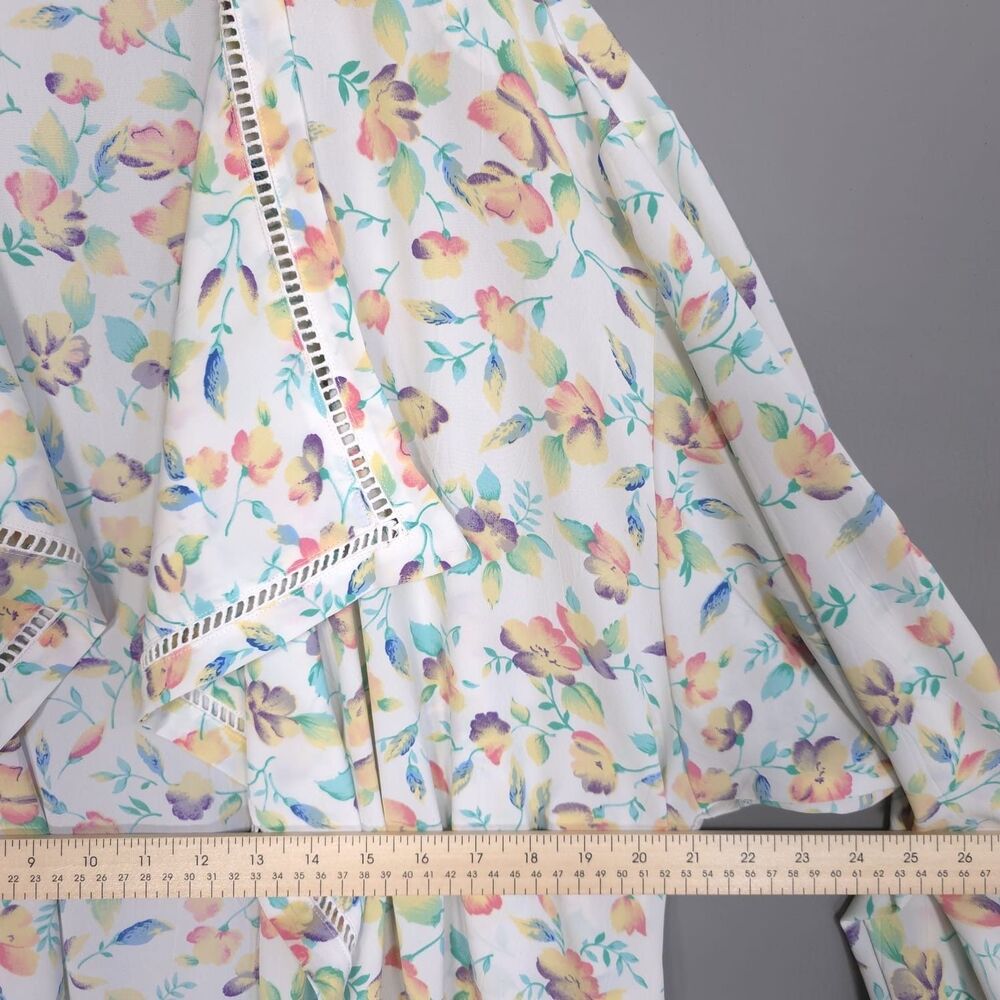 VICTORIA’S SECRET Vintage Floral Wrap Robe Long Sleeve Belted Maxi M/L Hong Kong - Picture 4 of 11